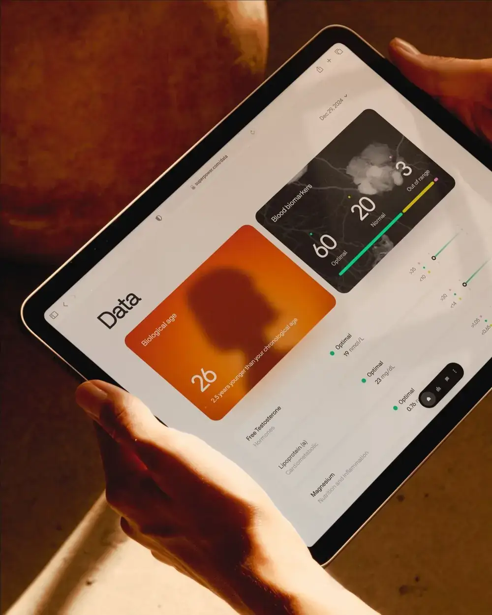 Tablet showing a dashboard of enquiries and results