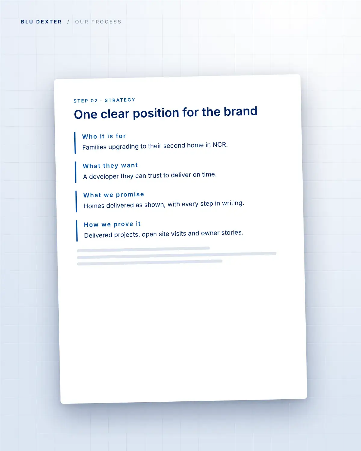 Step 2, Strategy: One-page positioning brief