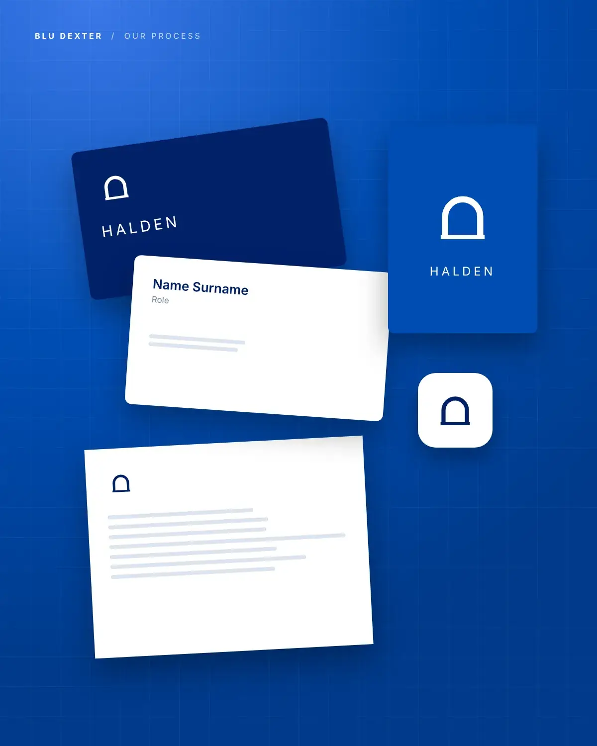 Step 3, Identity: Brand identity on cards, signage and letterhead