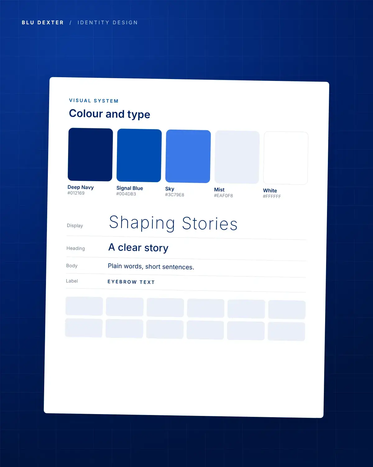 Step 2, System: Brand colour and type system