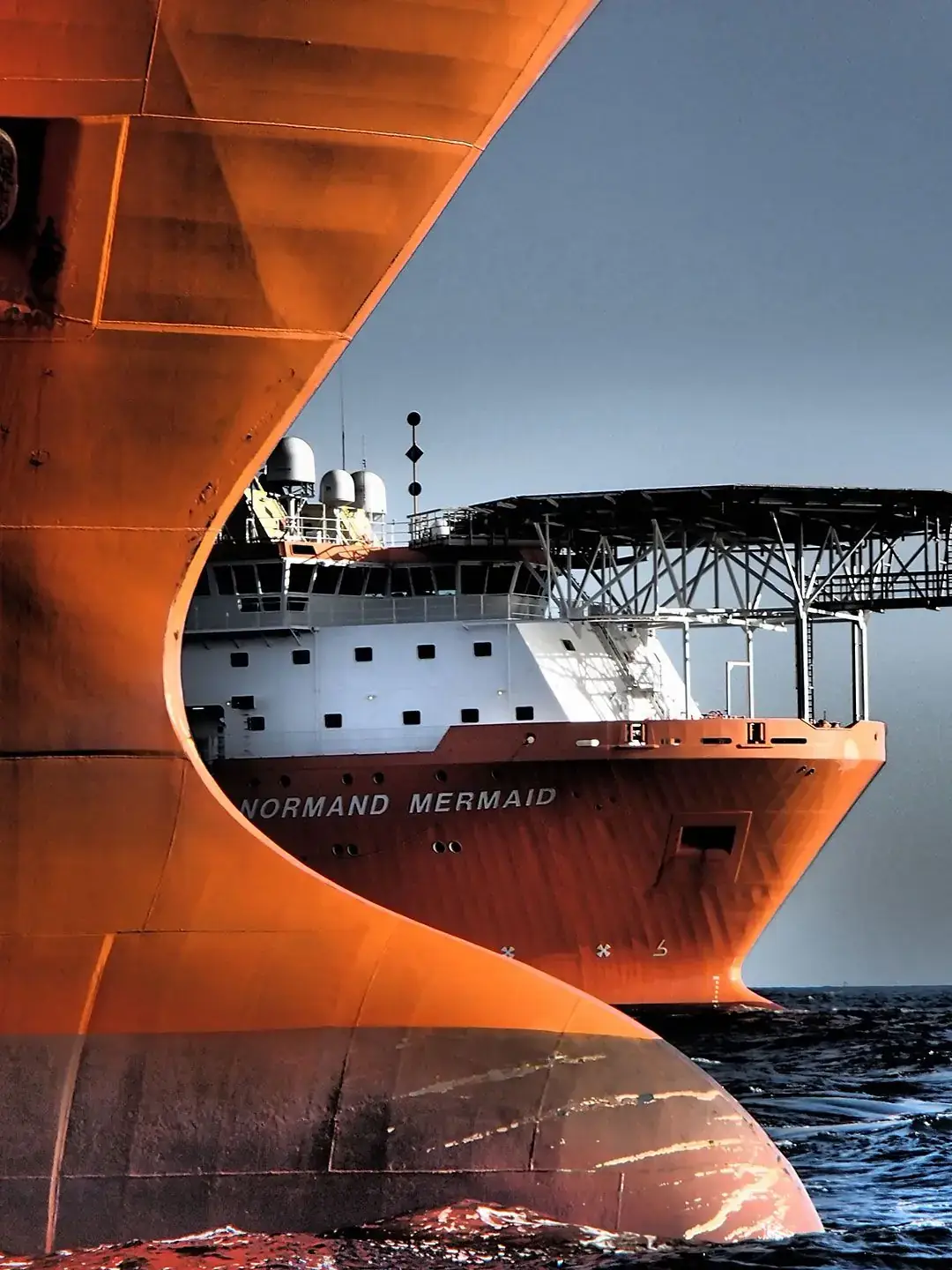Cargo ships at sea