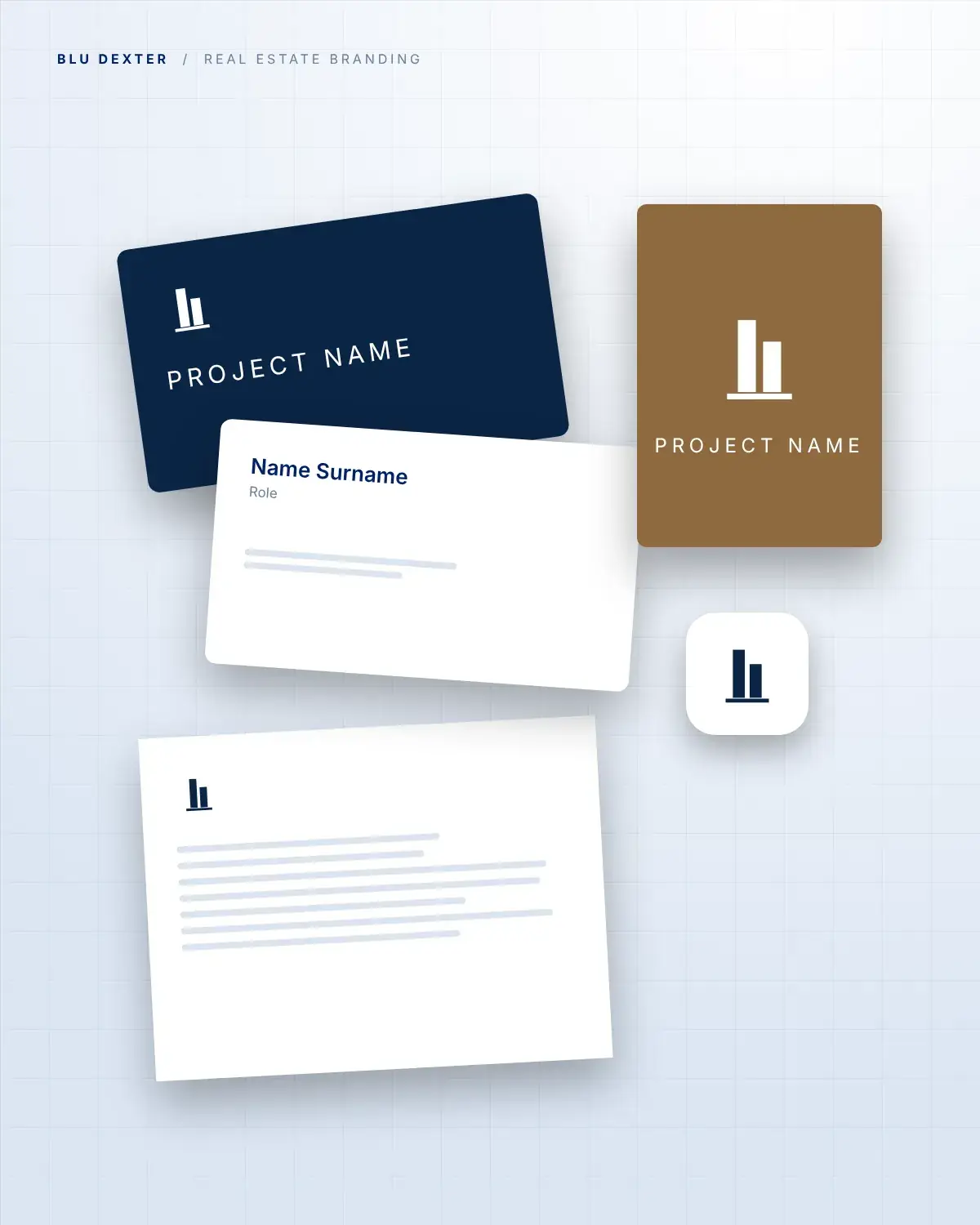 Step 4, Project Identity: Project identity on cards, signage and letterhead