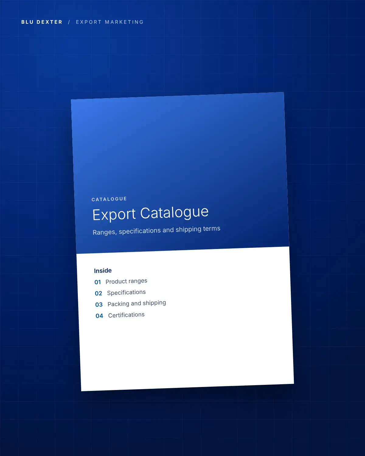 Step 4, Catalogue: Export catalogue cover