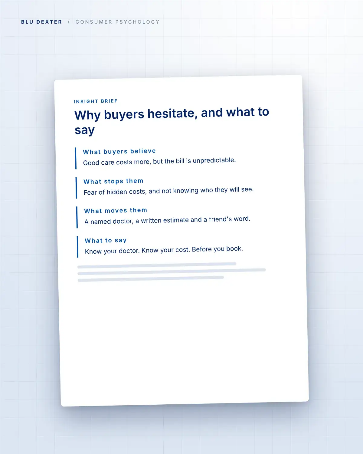 Step 4, Insight Brief: Insight brief on why buyers hesitate