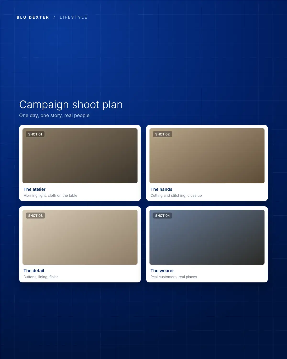 Step 4, Shoot: Campaign shoot plan