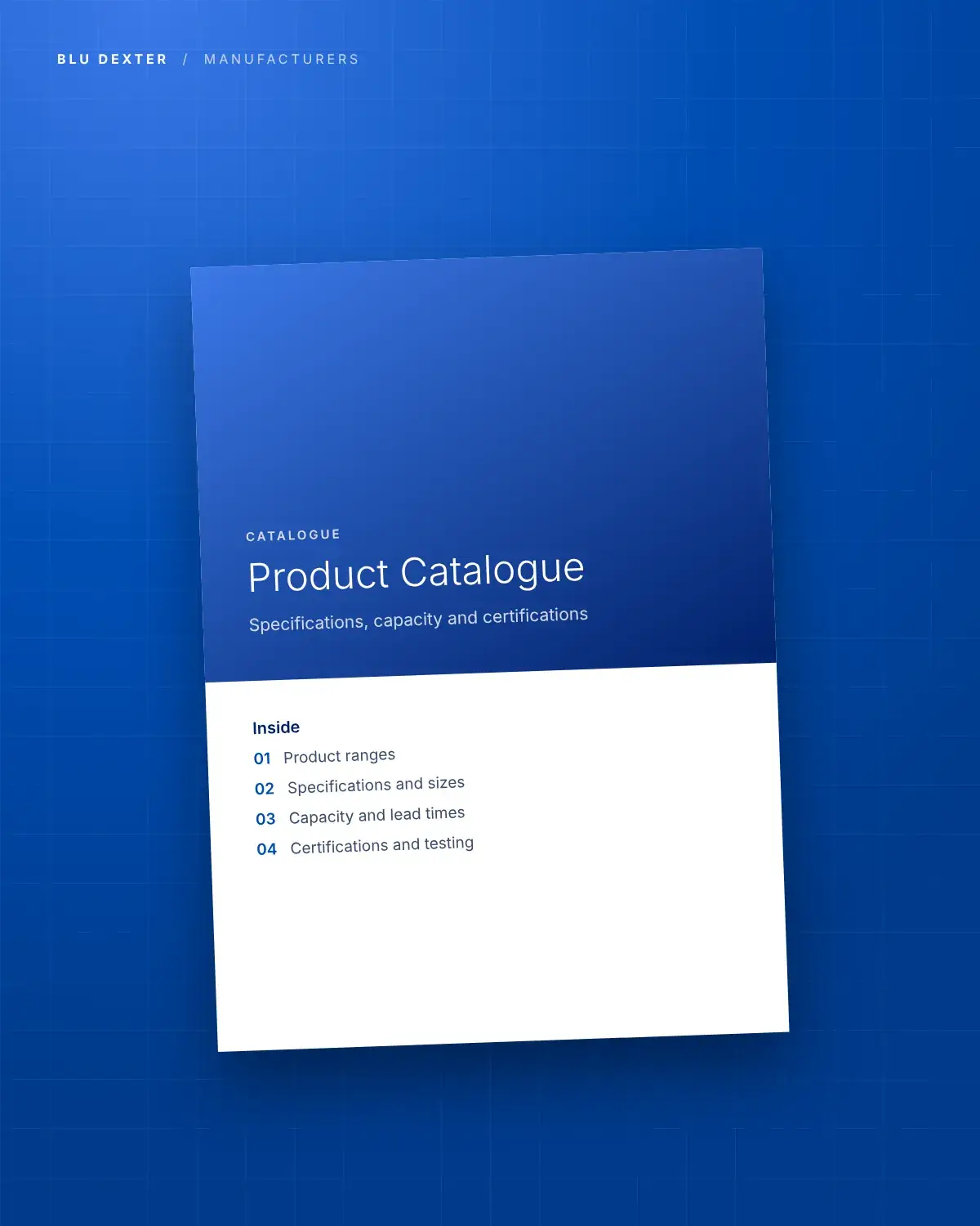 Step 3, Catalogue: Product catalogue cover