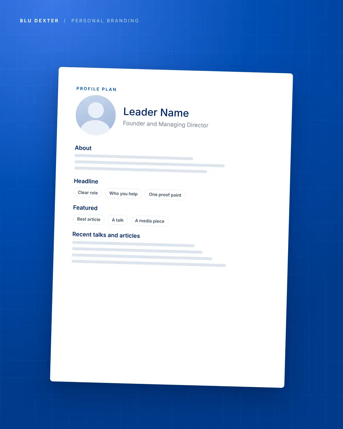 Step 3, Profile: Profile plan for a leader
