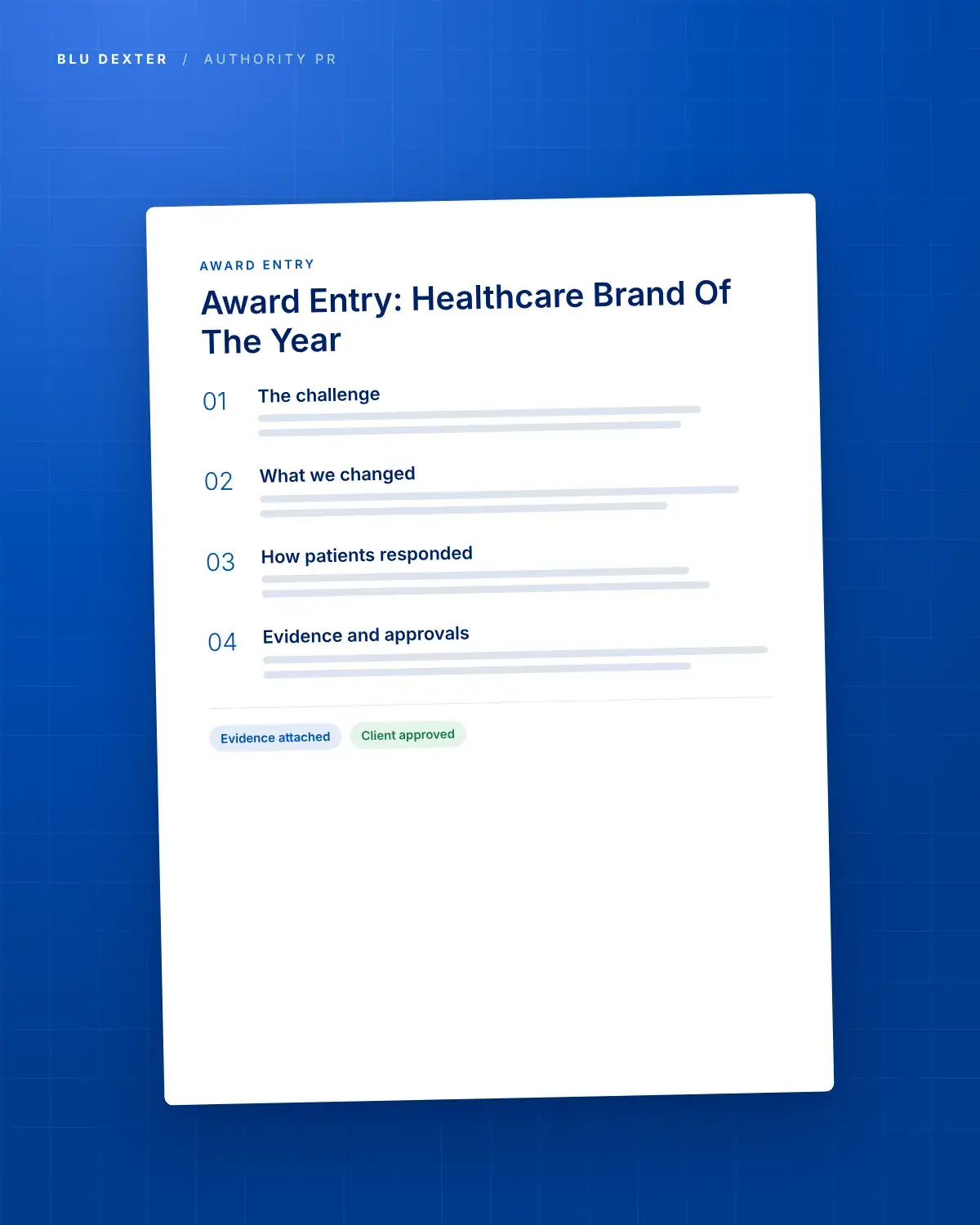 Step 4, Awards: Award entry document