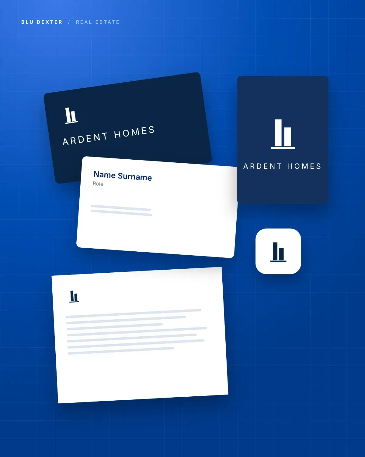 Step 3, Company Brand: Developer brand on cards, signage and letterhead