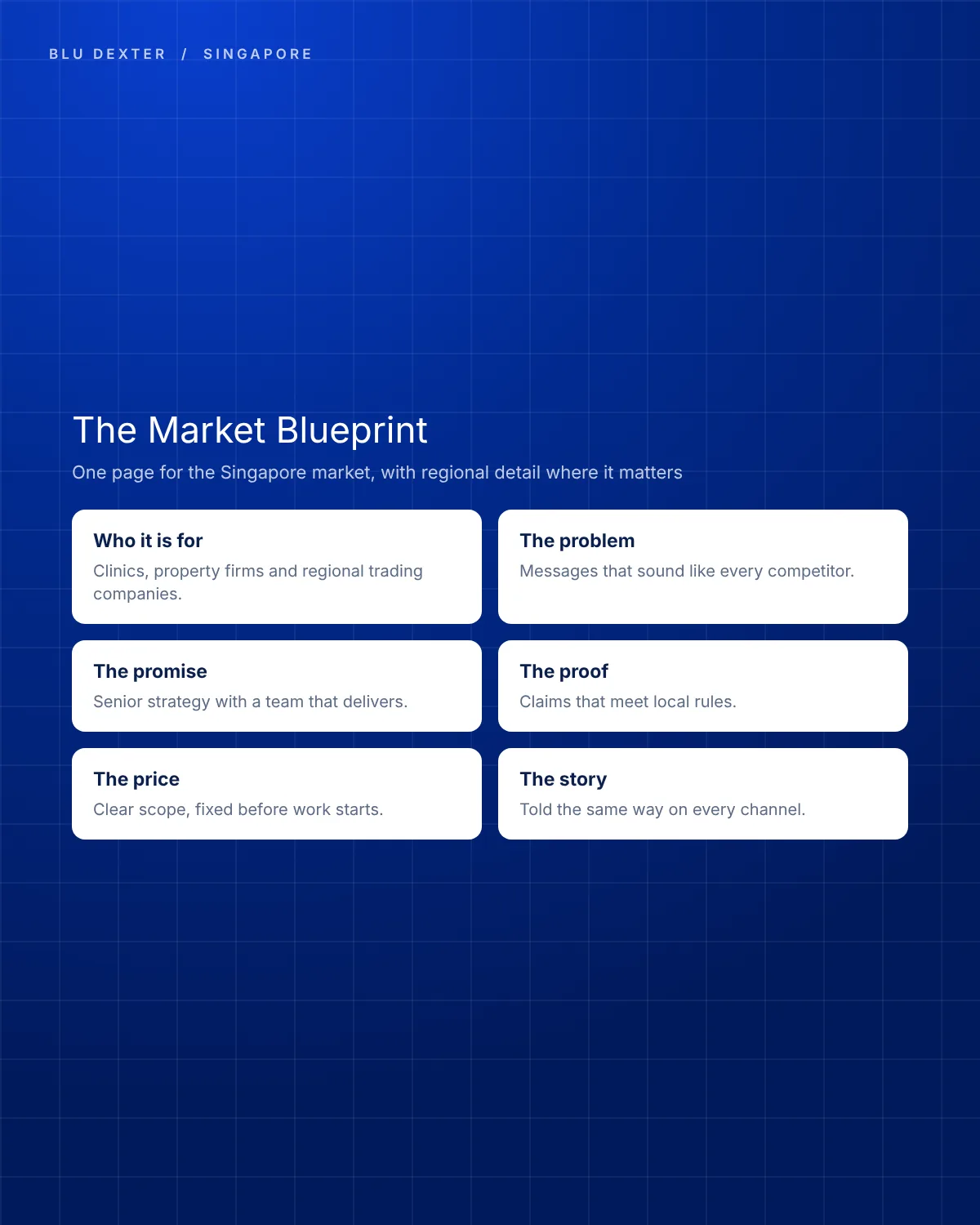 Step 3, Strategy: The market blueprint for Singapore