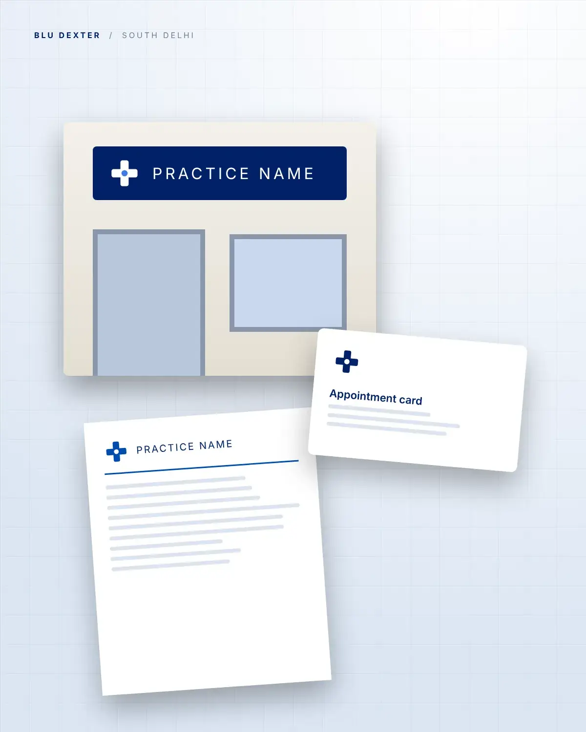 Step 4, Identity: Practice signage, appointment card and letterhead